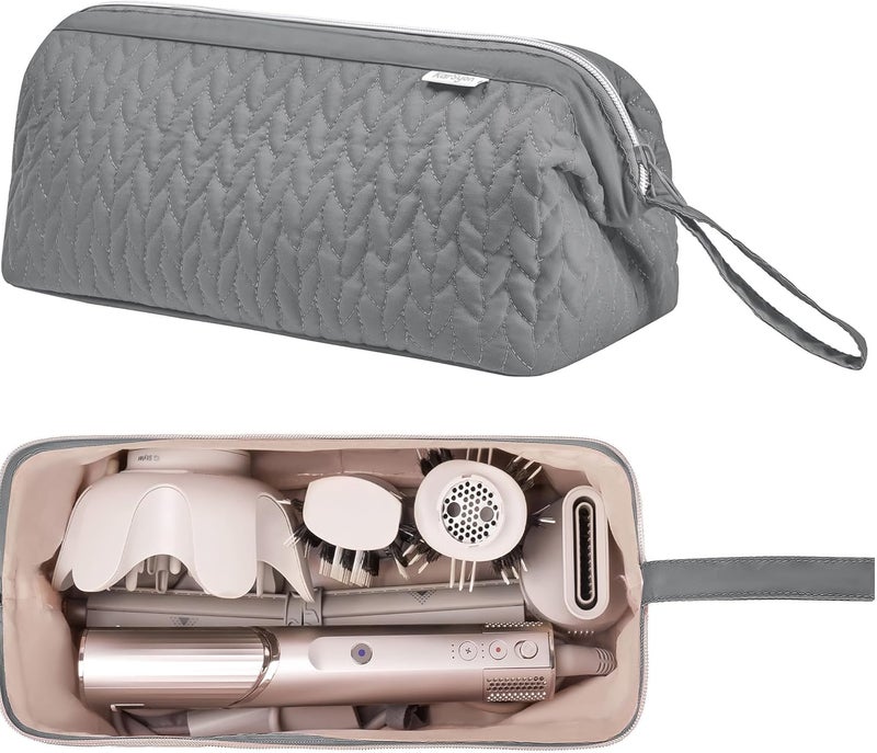 KarSyon Shark Flex Style Case for Dyson Airwrap Hair Dryer Brush Revlon Hair Tools Travel Bag Carrying Case Flat Curling Iron Organizer (Grey) - Image 2